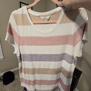 Market & Spruce Women's Striped Short Sleeve Tee